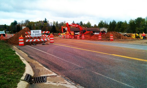 The Road Closed For A Day To Run New Utilities To The New Business Center