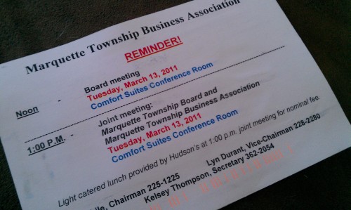 Townsahip Board & Business Association Board Meet