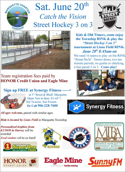 Marquette Township 3-on-3-Street-Hockey-Poster-June-20th