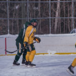 The NMU Hockey Team played for about an hour.