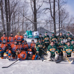 The Marquette Mutineers and NMU Wildcats at Lions Field Ice Rink in Marquette Township.